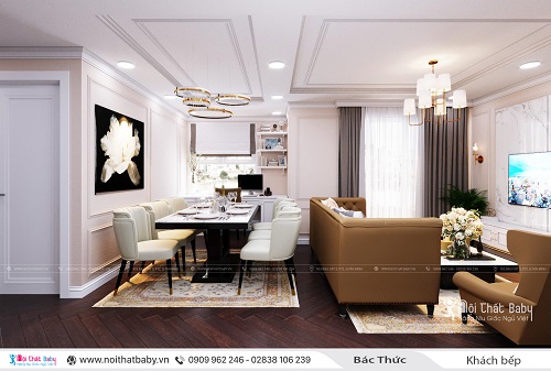 Thiết kế nội thất nguyên căn - phong cách tân cổ điển tại Saigon South Residences